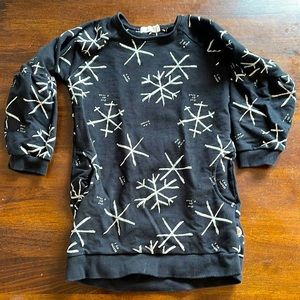 Miles Baby Toddler Sweatshirt Dress 4T Black Snowflake Design